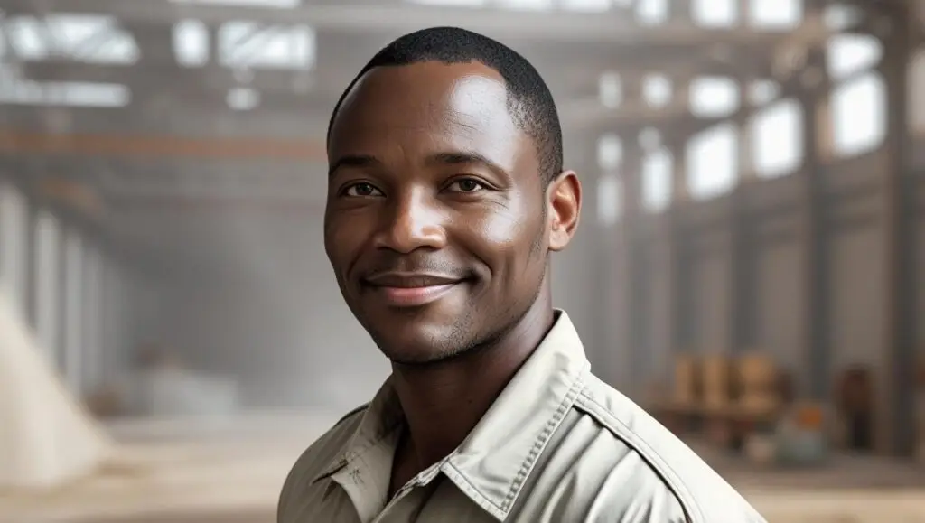 man in work uniform